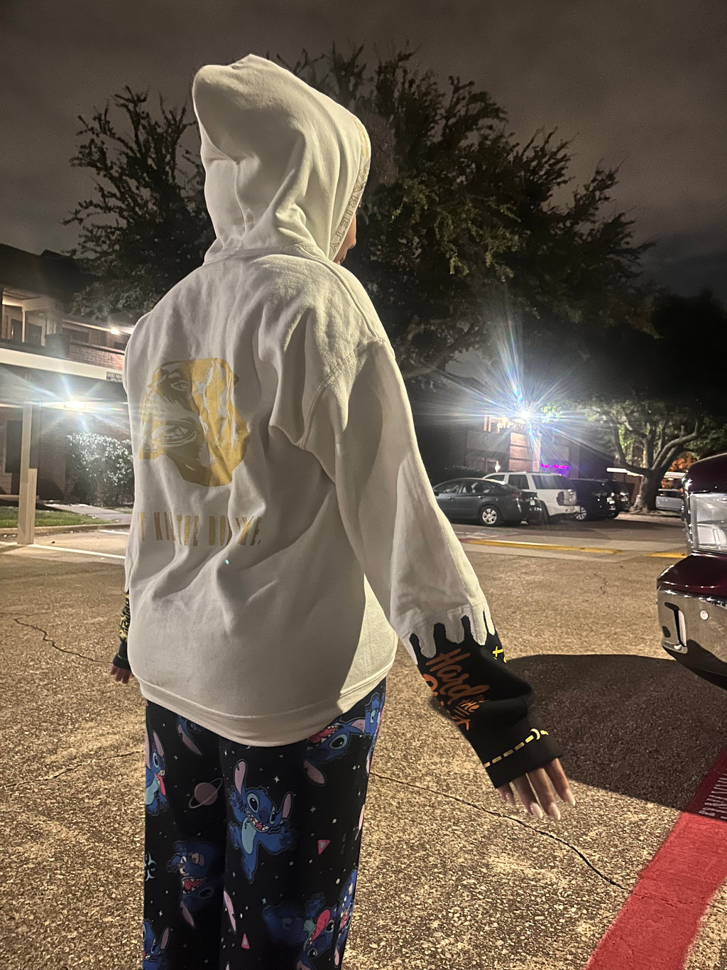 Project #2 ATROCIOUS VARIETY White and Black Hoodie (Copy)