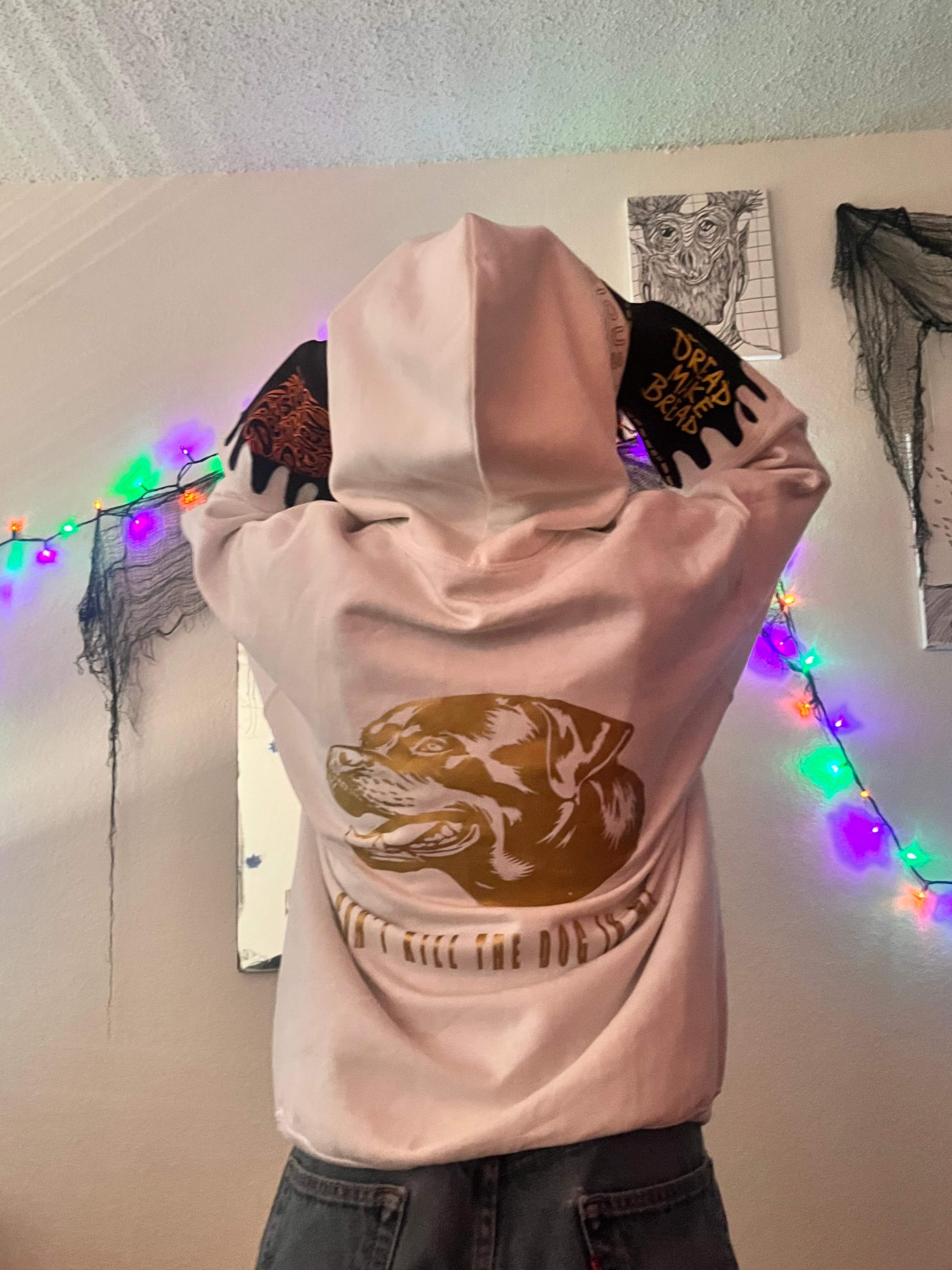 Project #2 ATROCIOUS VARIETY White and Black Hoodie (Copy)